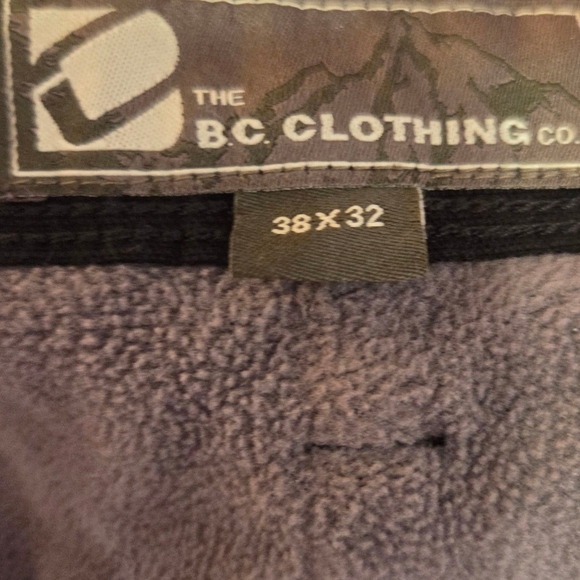 BC Clothing Black Fleece Lined Pants Size 38x32 - Picture 4 of 7